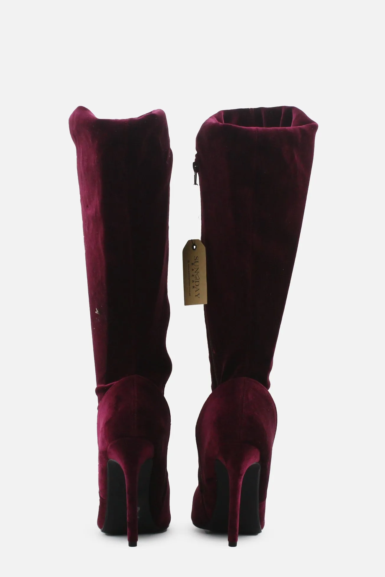 European Brand Zipper Stilettos Thigh High Boots | Suede