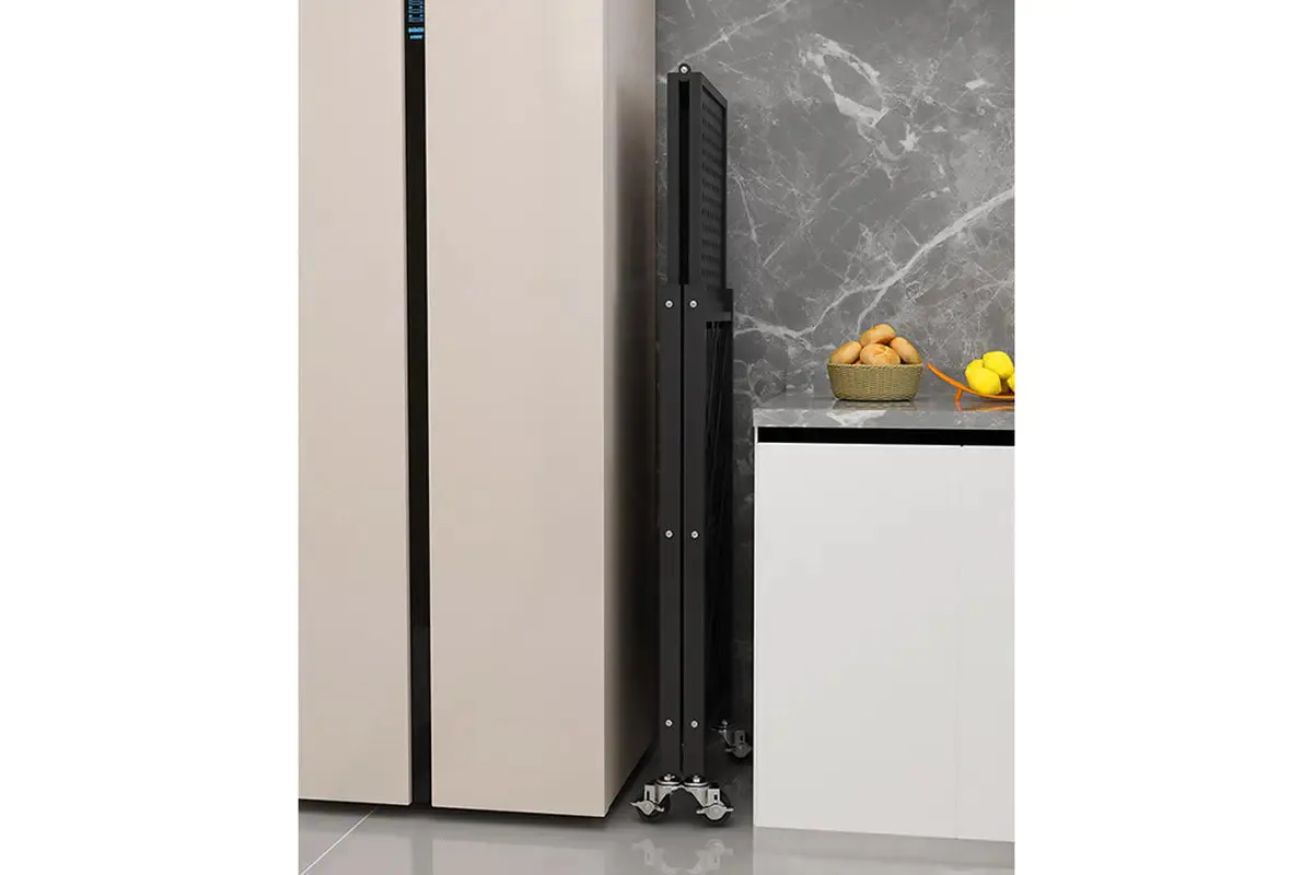 Foldable 4 Tier Kitchen Trolley Shelving Unit with Wheels