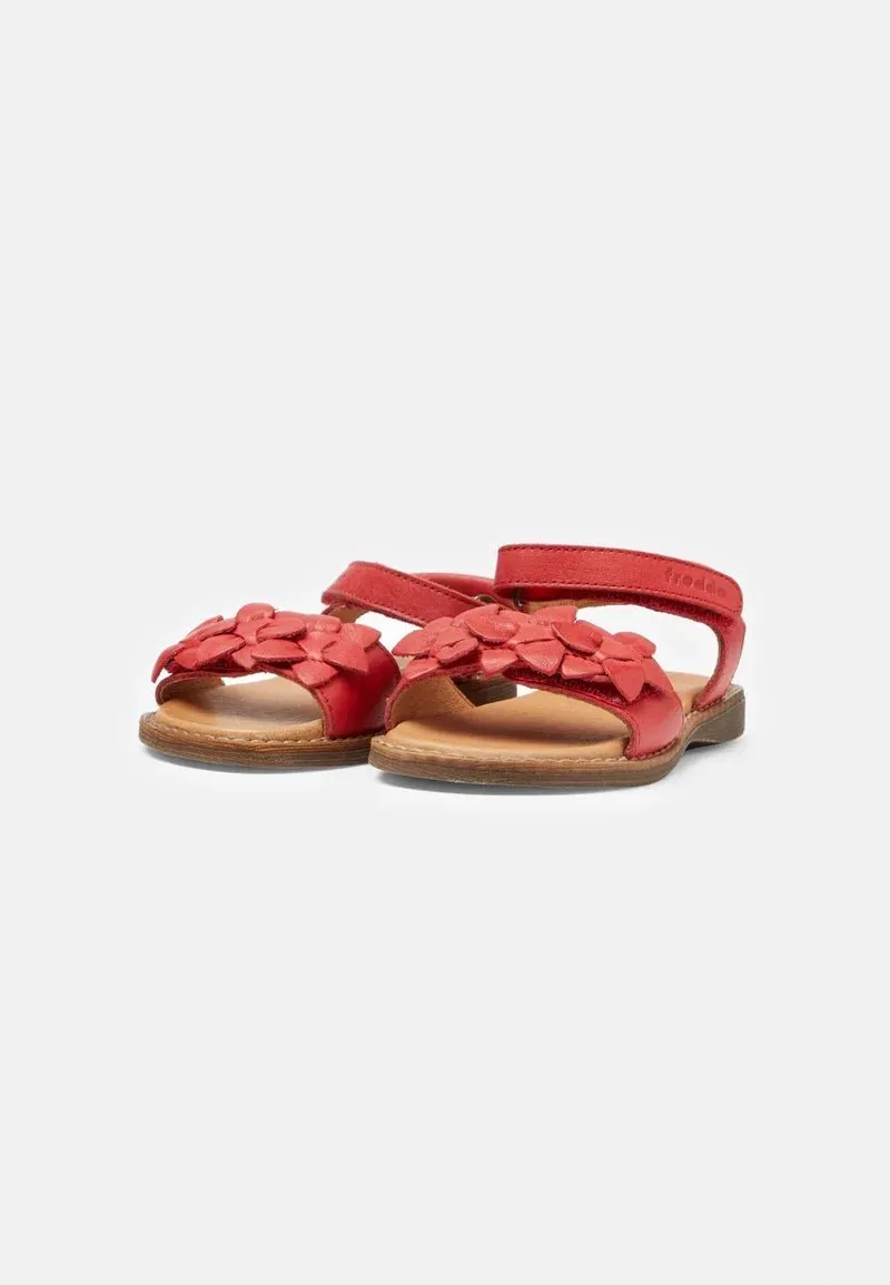 Froddo: Lore Flowers Girls Summer Sandals - Coral Leather