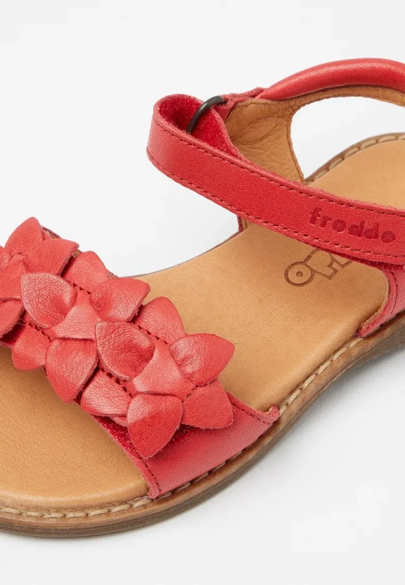 Froddo: Lore Flowers Girls Summer Sandals - Coral Leather