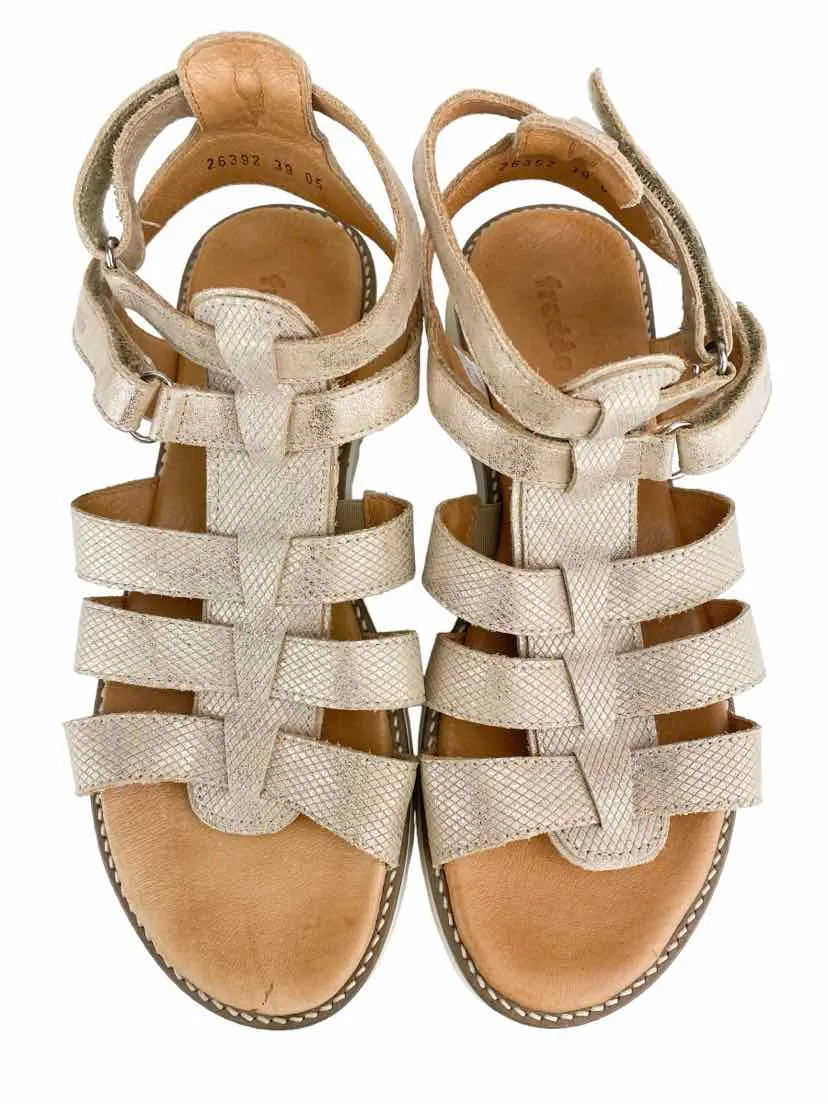 Froddo Women's Metallic Suede Gladiator Sandals Gold Size 39 (US 9)
