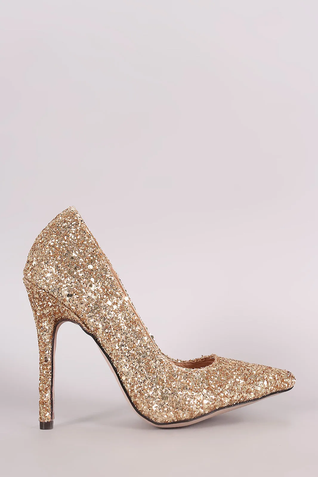 Glitter Accent Pointy Toe Stiletto Pump