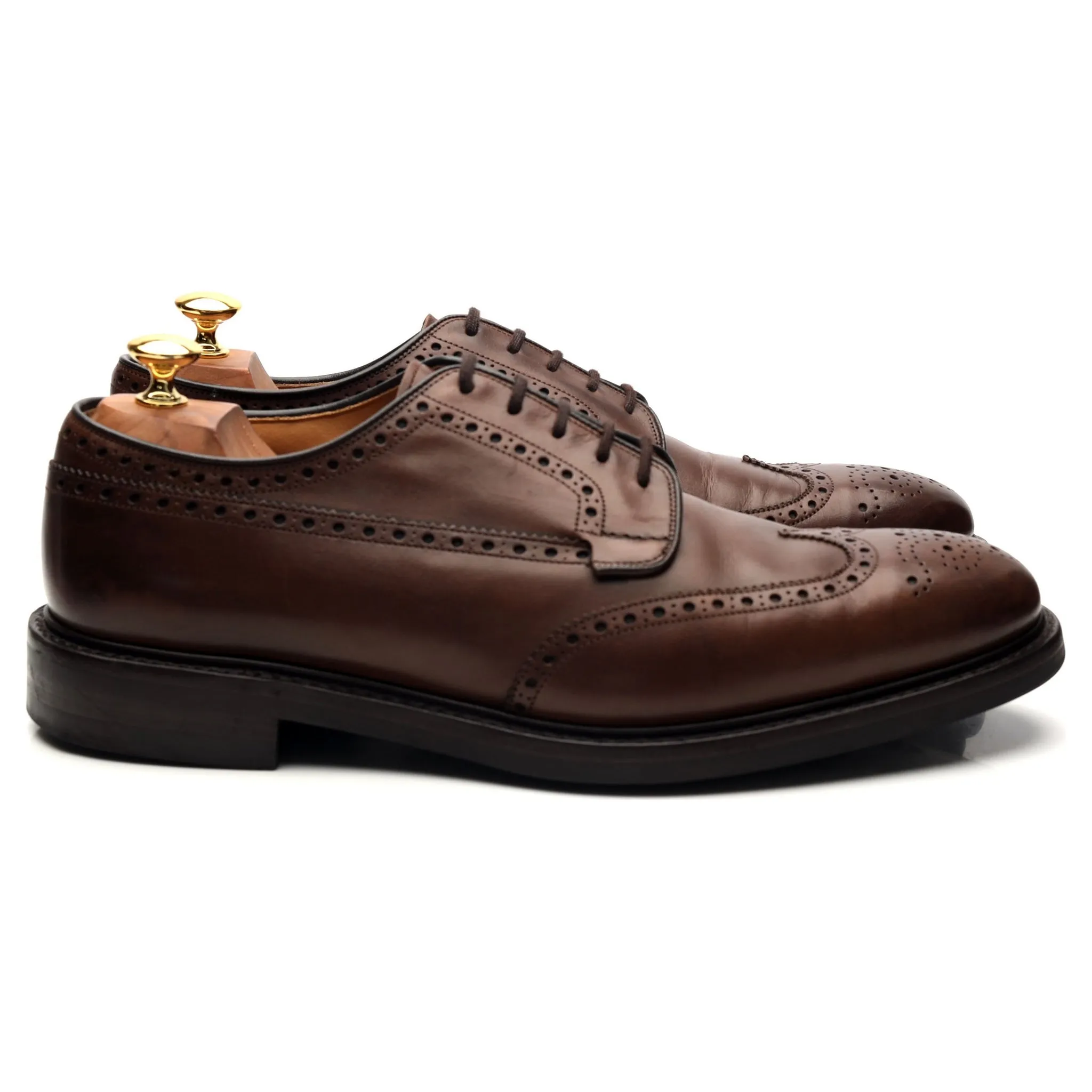 'Grafton' Dark Brown Leather Derby Brogues UK 10 F