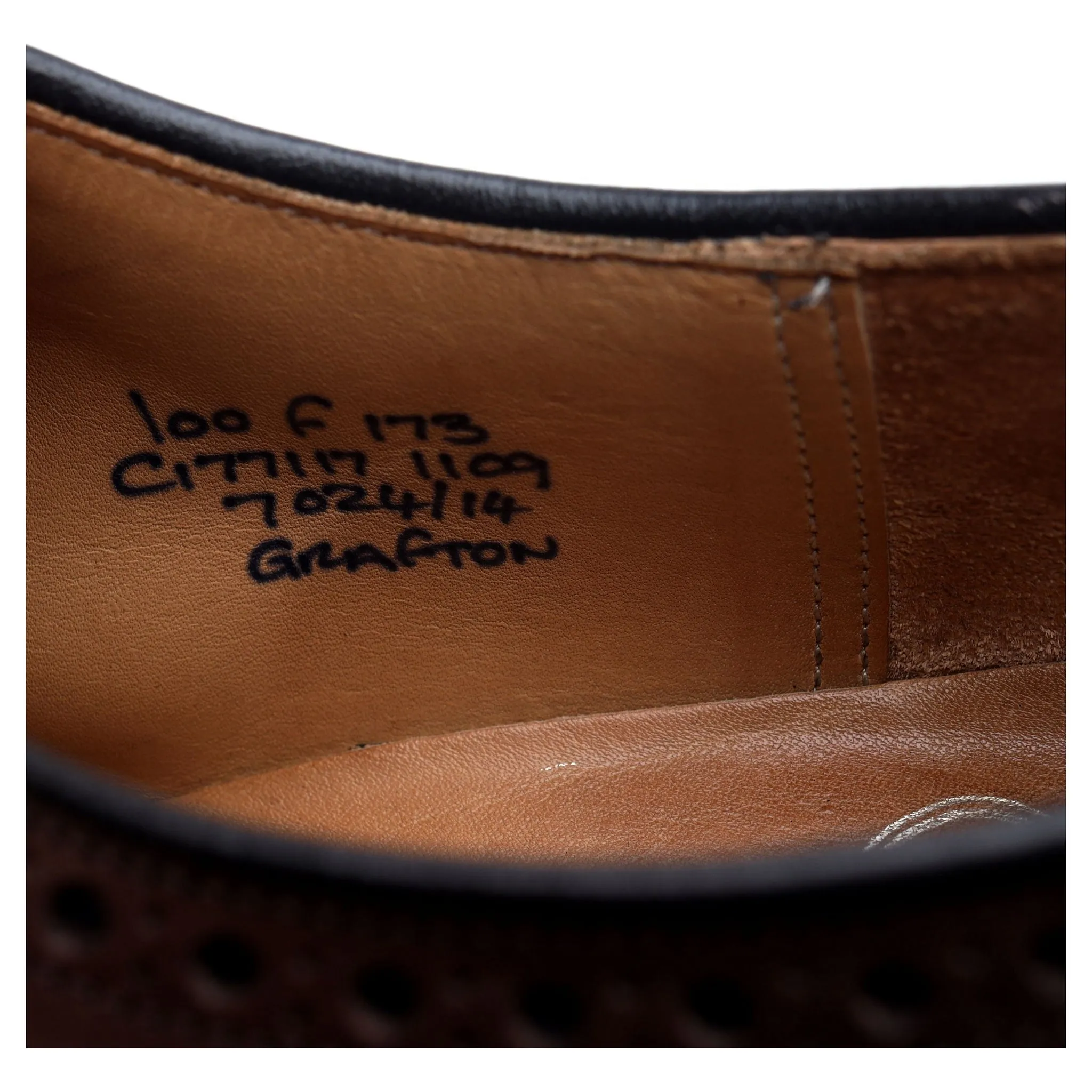 'Grafton' Dark Brown Leather Derby Brogues UK 10 F