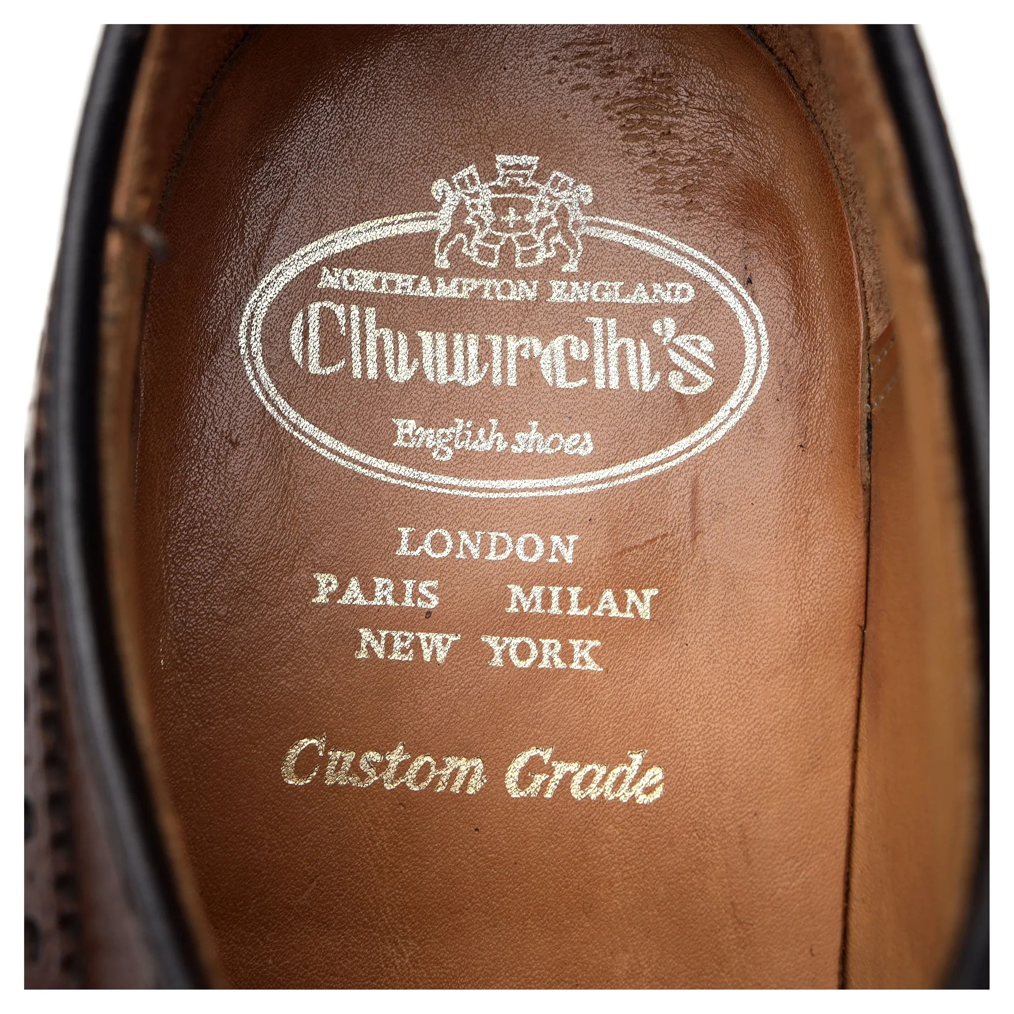 'Grafton' Dark Brown Leather Derby Brogues UK 10 F