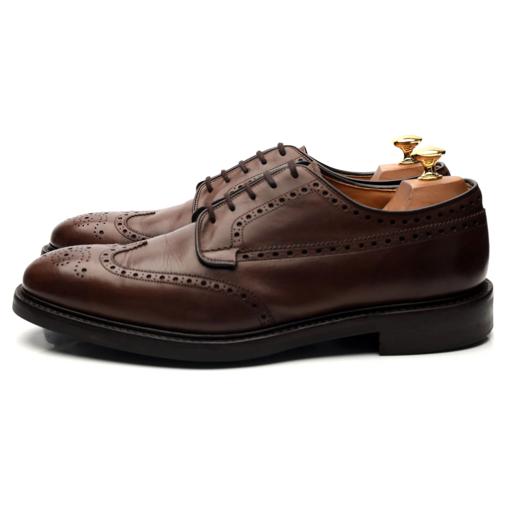 'Grafton' Dark Brown Leather Derby Brogues UK 10 F