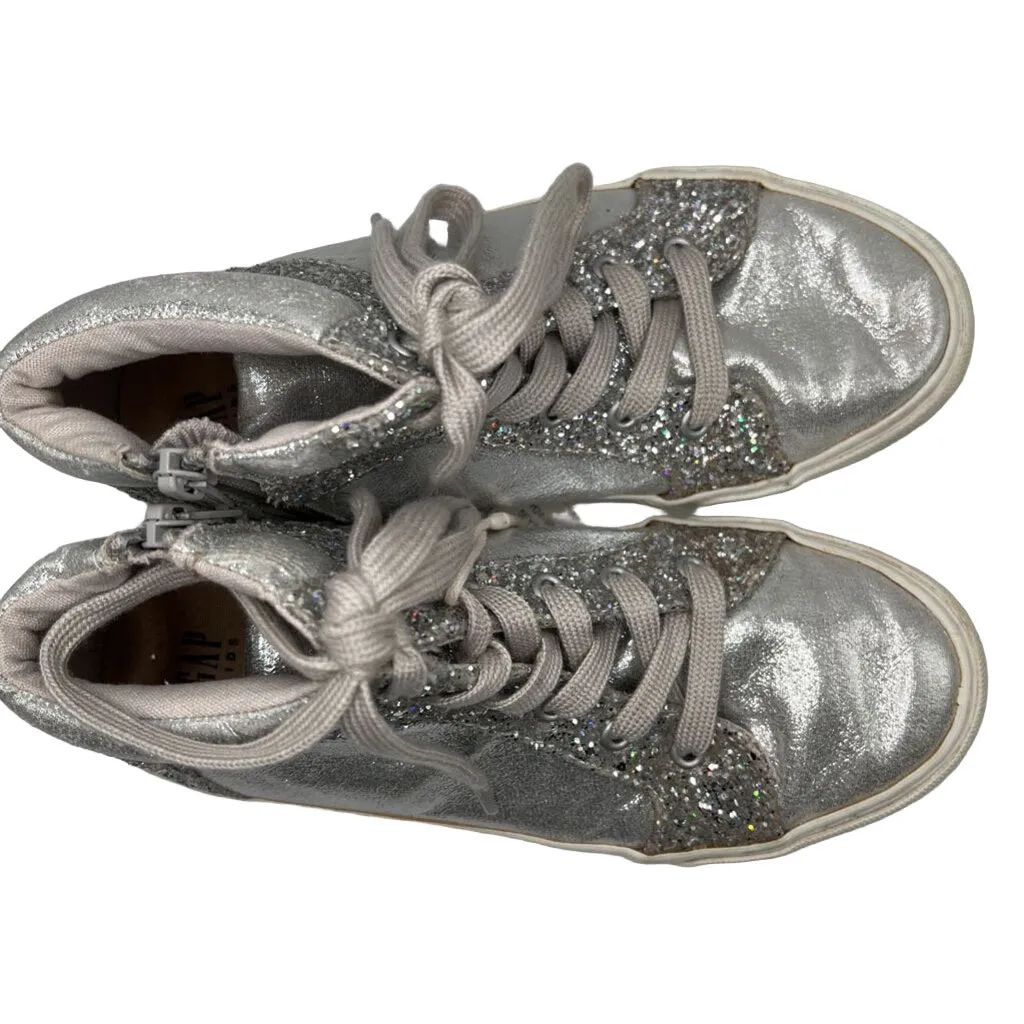 Hi Top Leather Sneakers - Glitter