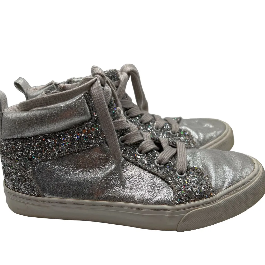 Hi Top Leather Sneakers - Glitter
