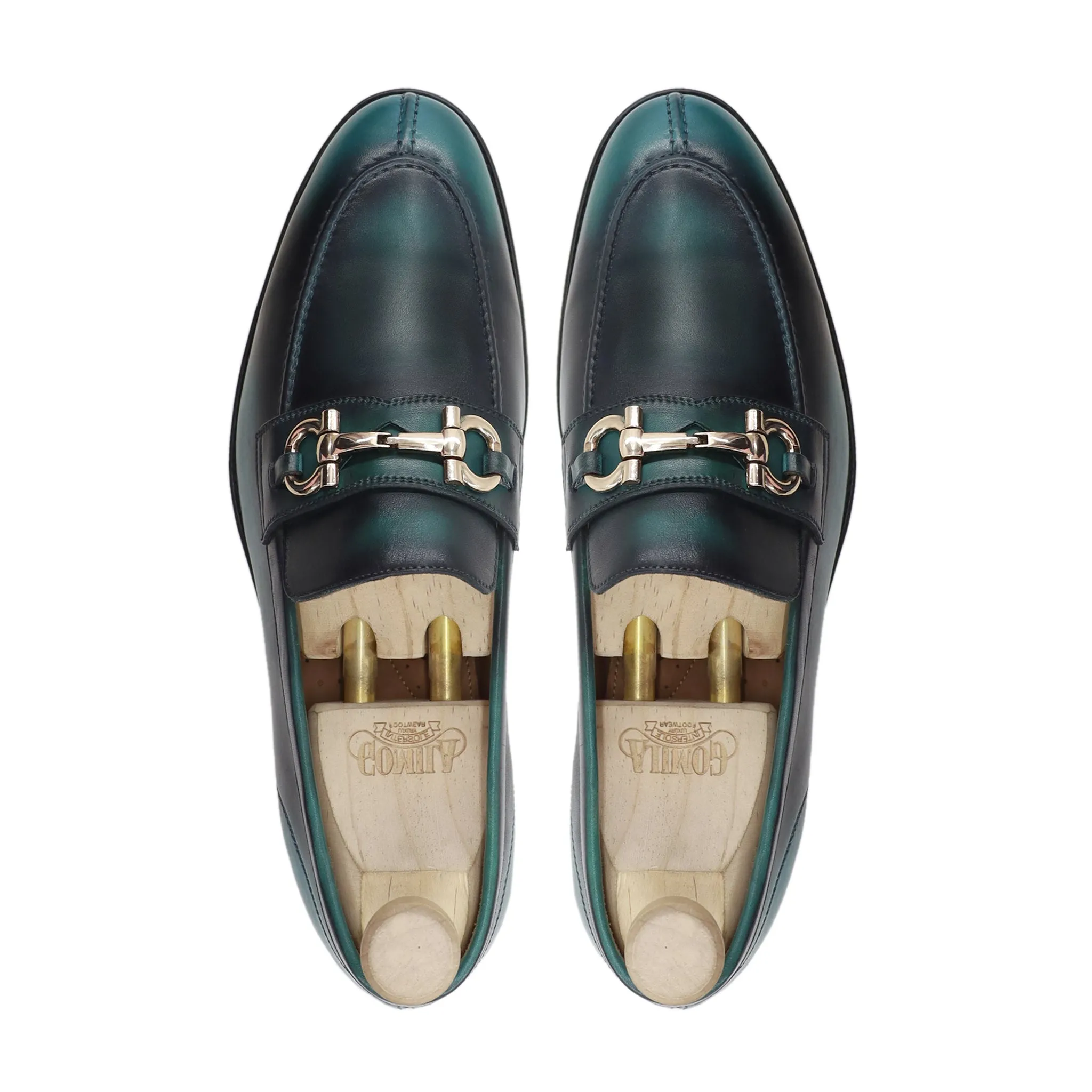 Hideki - Men's Smalt Blue Calf Leather Loafer
