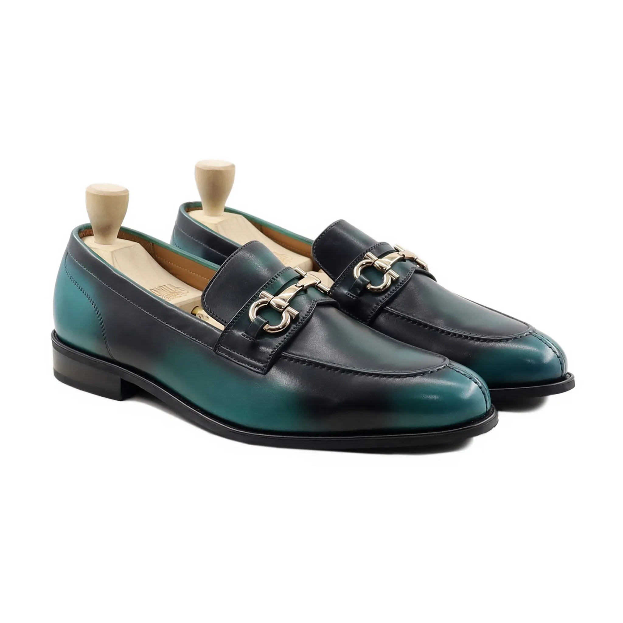 Hideki - Men's Smalt Blue Calf Leather Loafer
