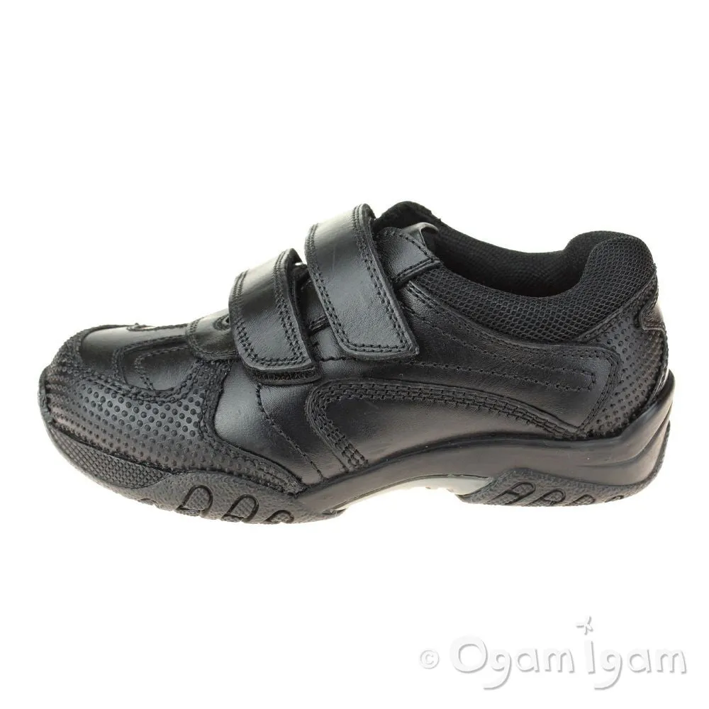 Hush Puppies Jezza Boys Black School Shoe