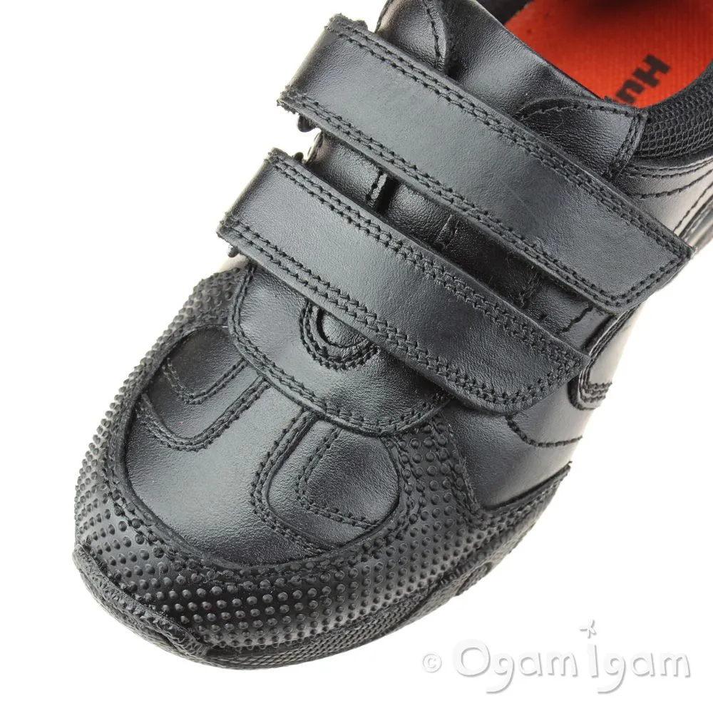 Hush Puppies Jezza Boys Black School Shoe