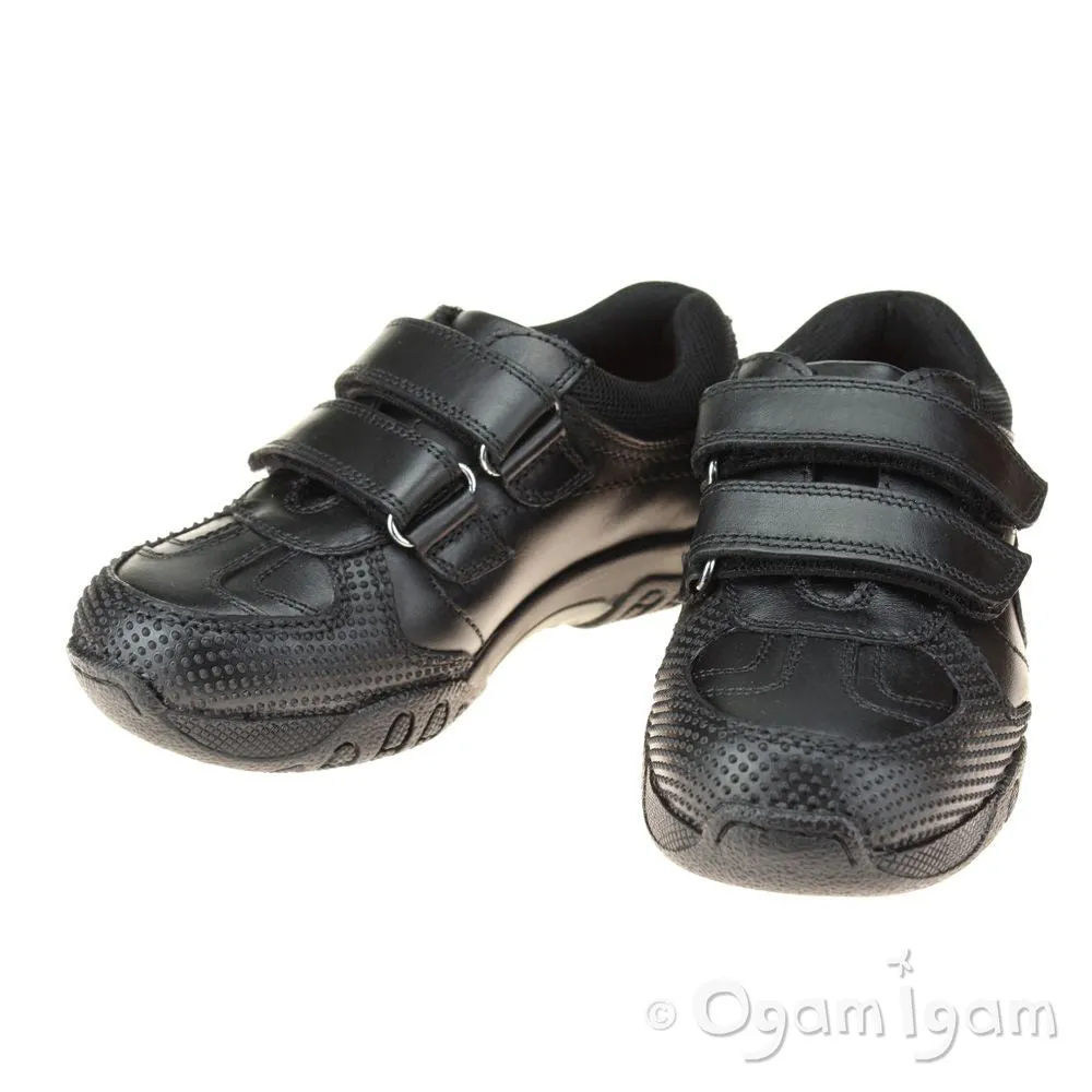 Hush Puppies Jezza Boys Black School Shoe