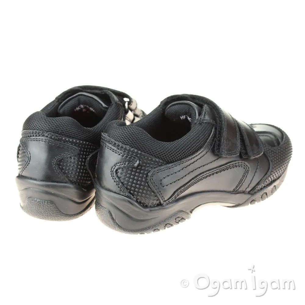Hush Puppies Jezza Boys Black School Shoe