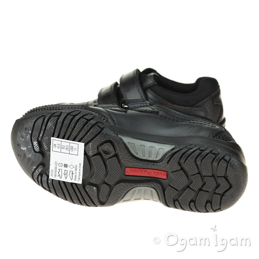 Hush Puppies Jezza Boys Black School Shoe