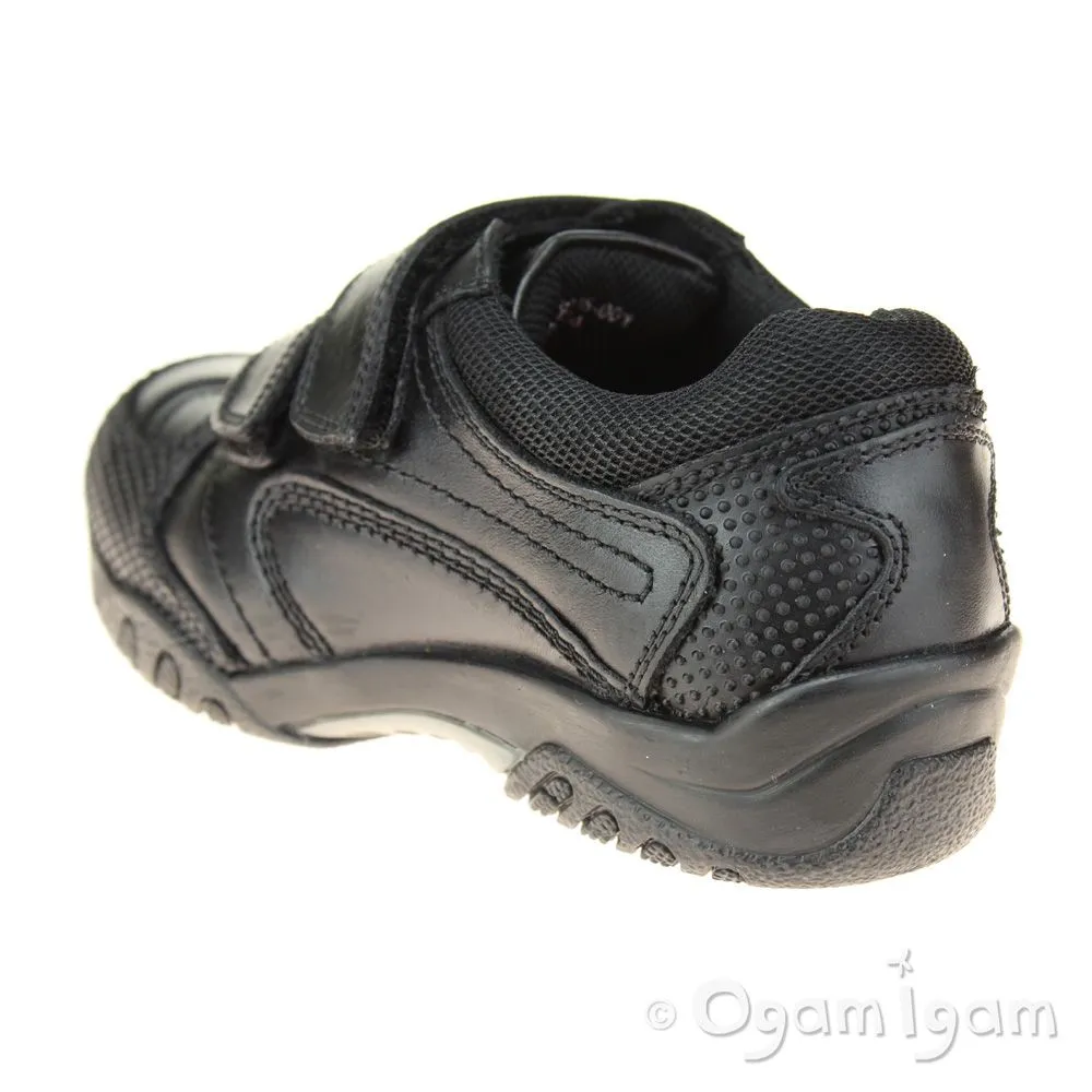 Hush Puppies Jezza Boys Black School Shoe