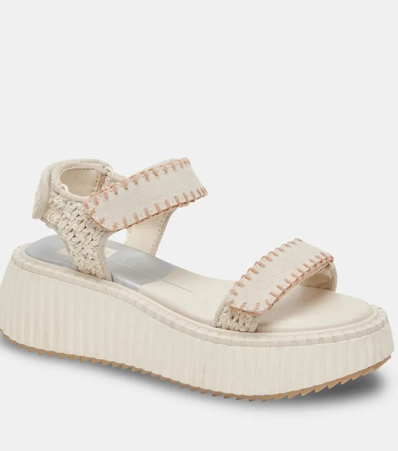 Ivory Suede Debra Sandals