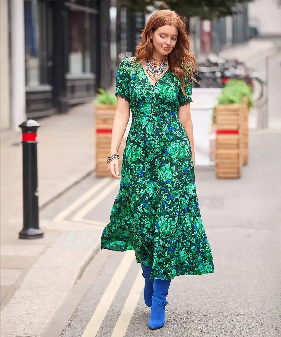 Joe Browns 16 Green Daisy Dreams Dress