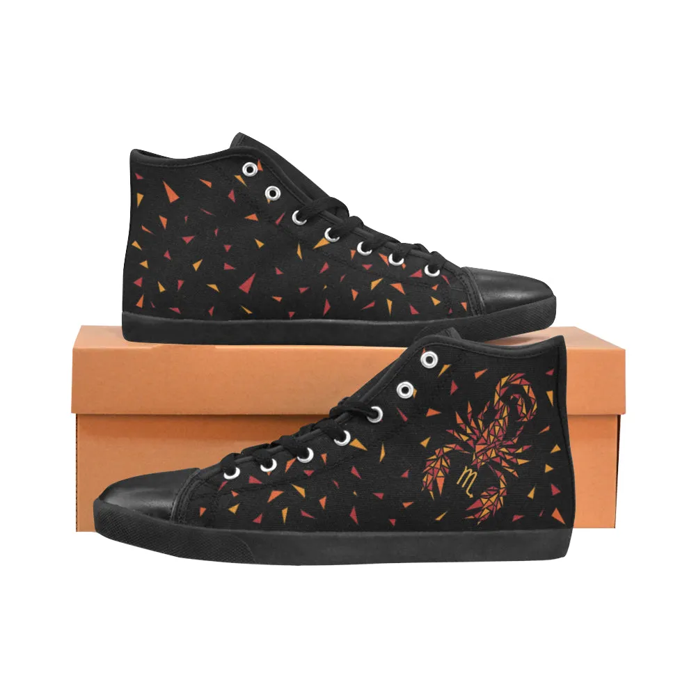 Kid's Scorpio Zodiac Print Canvas High Top Shoes