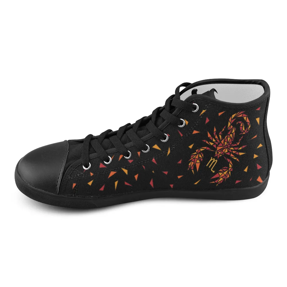 Kid's Scorpio Zodiac Print Canvas High Top Shoes