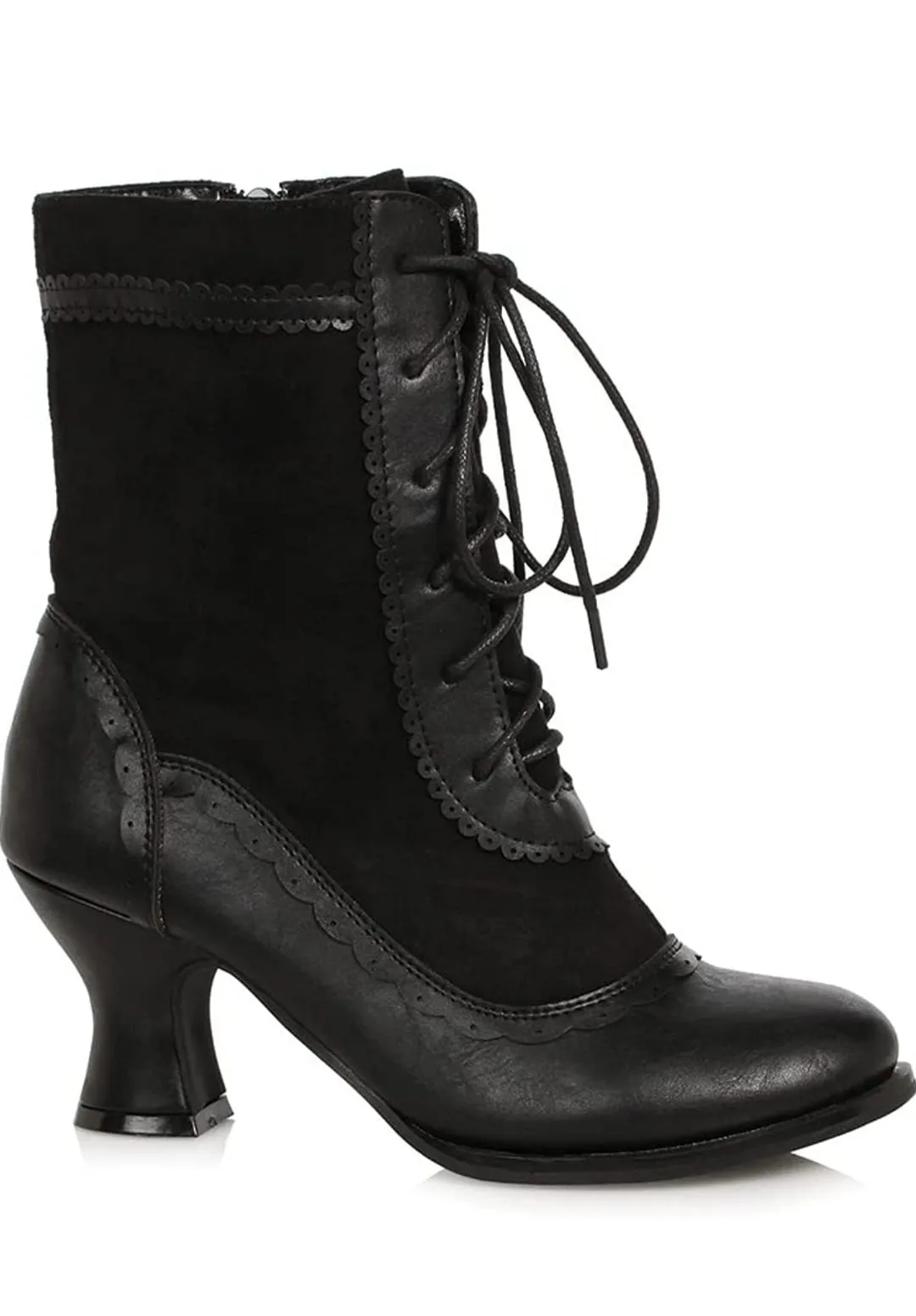 Kitty-253 Microfiber Lace-Up Victorian Boots
