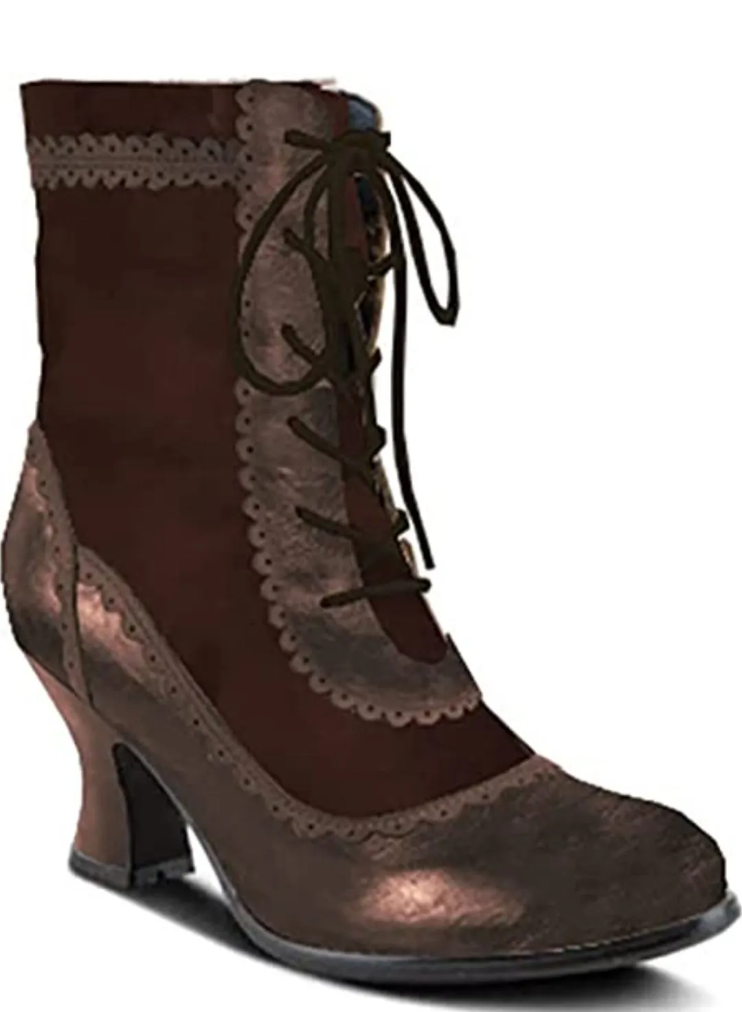 Kitty-253 Microfiber Lace-Up Victorian Boots