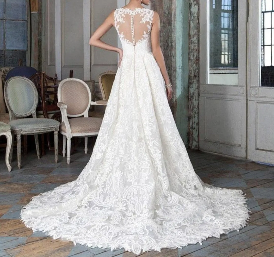 Lace Hi Lo  Bridal Gowns at Bling Brides Bouquet online Bridal Store