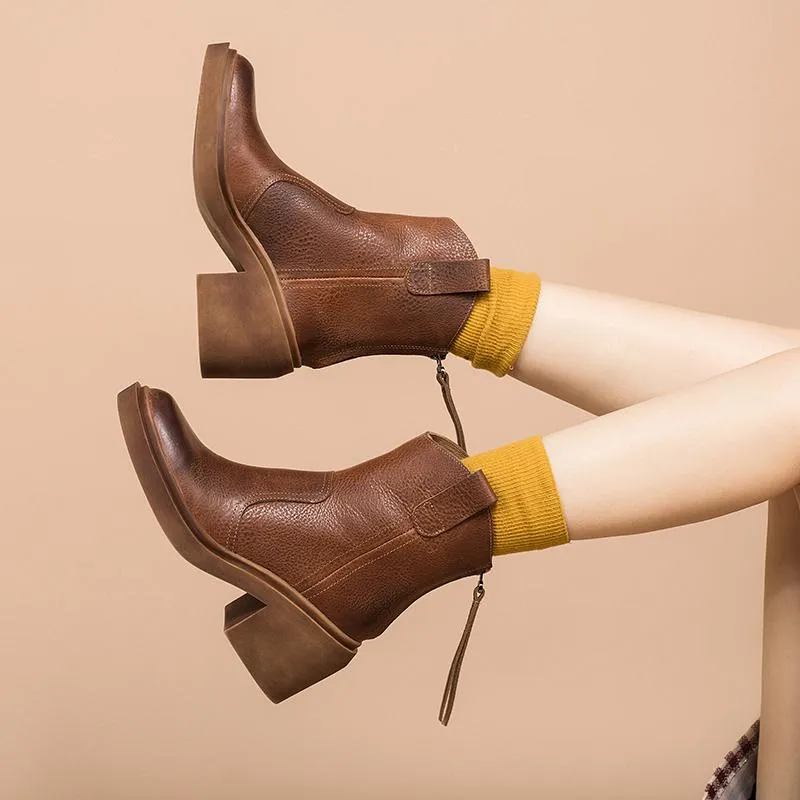 Leather Western Boots Handmade Cowboy Boots Designer Shoes Back Zip Brown/Black/Green