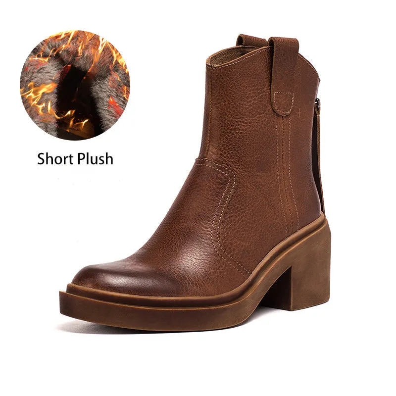 Leather Western Boots Handmade Cowboy Boots Designer Shoes Back Zip Brown/Black/Green