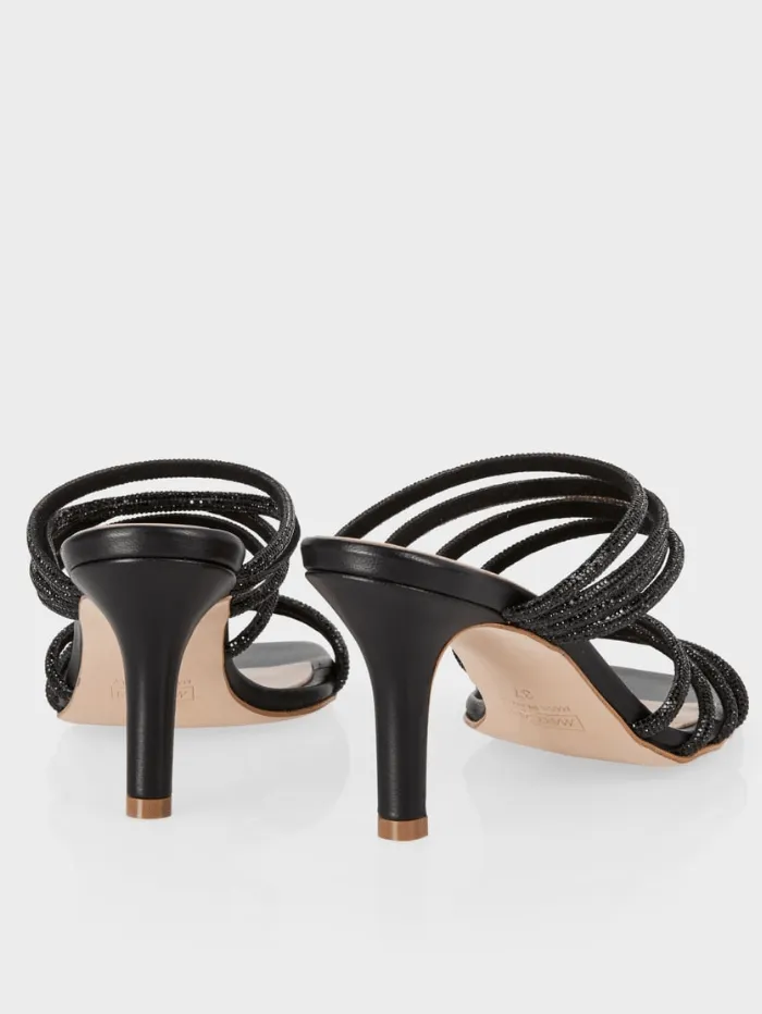 Marc Cain Black Mules With Glitter Straps WB SG.08 Z08 COL 900