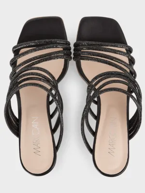 Marc Cain Black Mules With Glitter Straps WB SG.08 Z08 COL 900