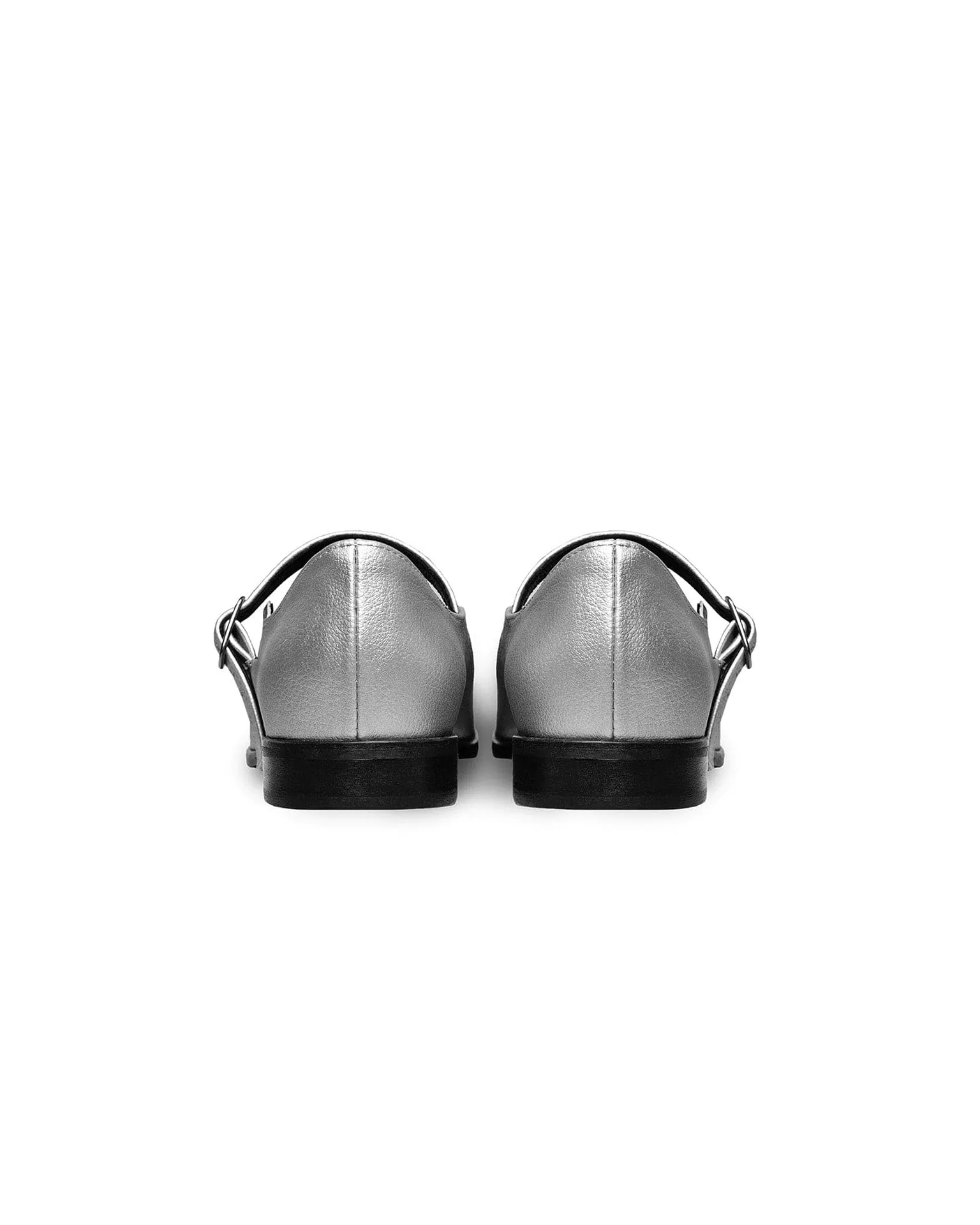 Mary Jane Vegan Grape Leather Ballerina Pumps | Silver