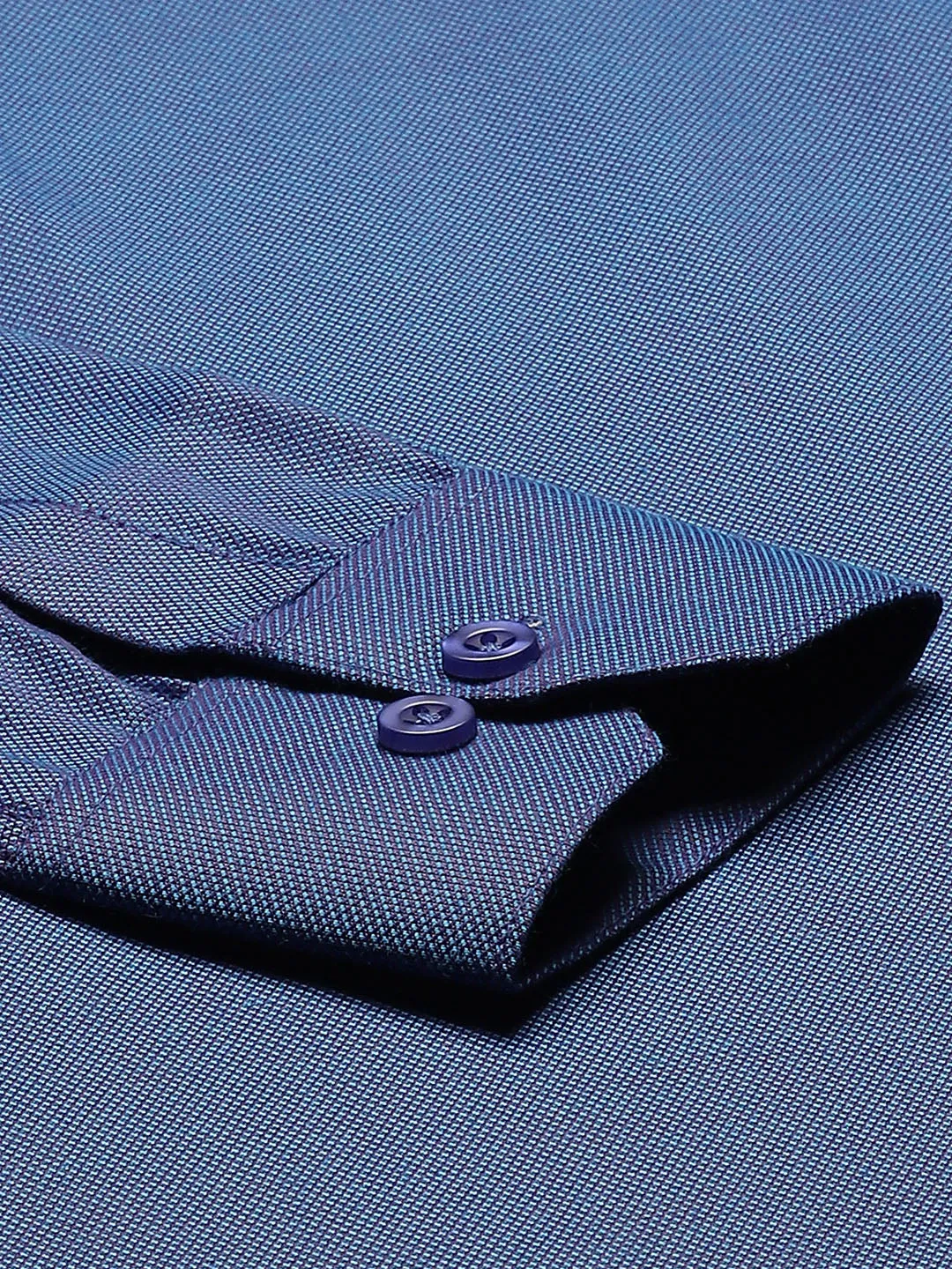 Men's Cotton Blue Self Design Classic Formal Shirt - Sojanya