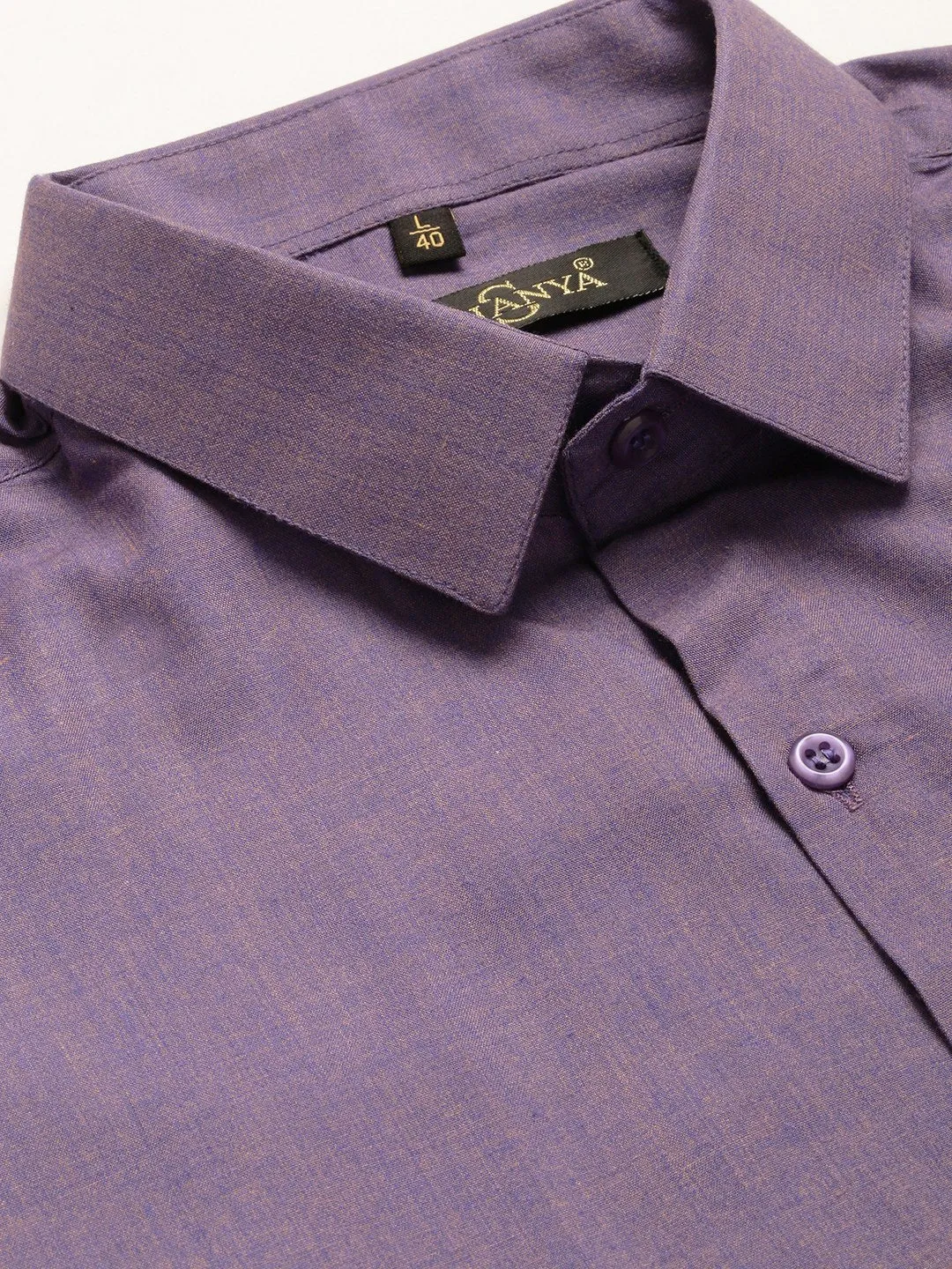 Men's Cotton Purple Classic Formal Shirt - Sojanya
