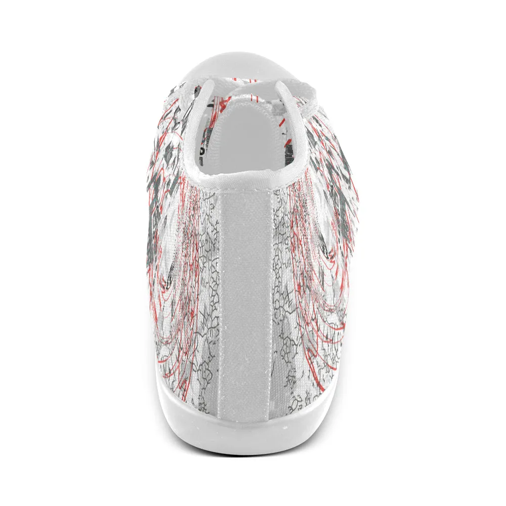 Men's Tornado Doodle Print Canvas High Top Shoes