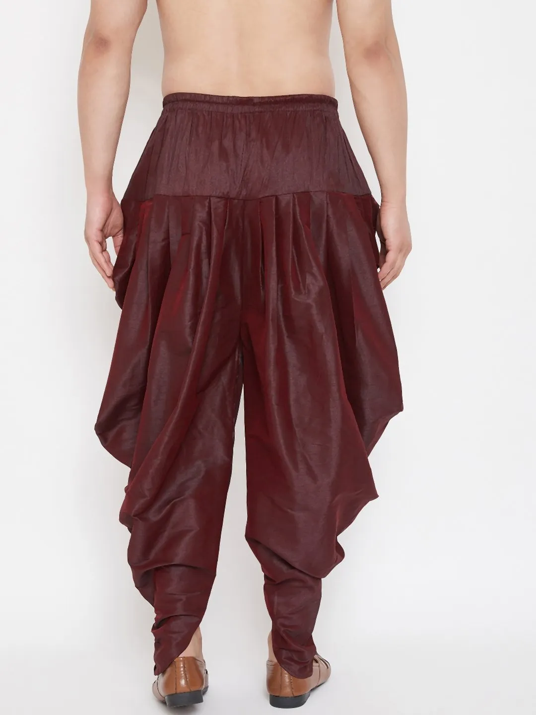Men's Wine Cowl Dhoti - Vastramay