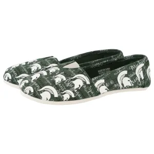 Michigan State Spartans NCAA Womens Script Print Canvas Shoes