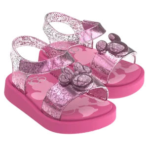 Mini Melissa Jump   Disney 100 Sandal BB - Pink / Glitter Pink