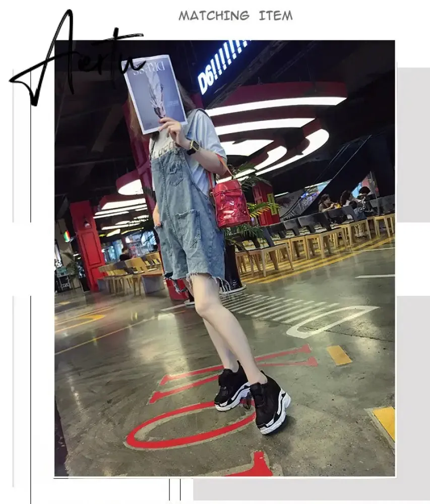 NEW Classic Women Mesh Platform Sneakers Trainers White Shoes High Heels Wedges Outdoor Shoes Breathable Casual Shoes Woman