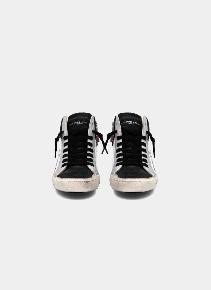 Philippe Model Prsx High Top in Argent Rose