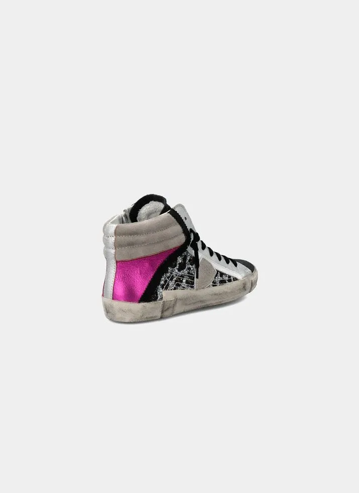 Philippe Model Prsx High Top in Argent Rose