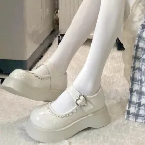 Pretty Heart Droplets    Mary Janes Shoes Kawaii Academia Y2K Cottagecore Coquette Fairycore Dollette Princesscore