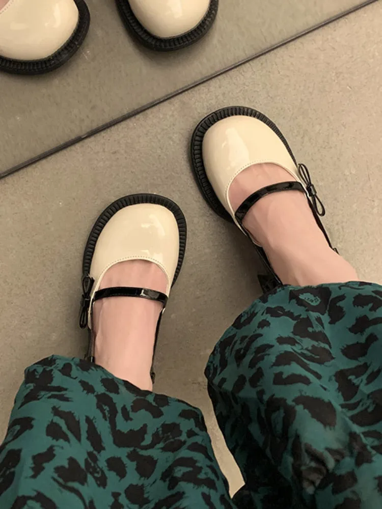 Purpdrank - Mary Janes Platform Shoes Buckle Bow Round Toe Sweet Shoes Lolita Hollow Fairy Elegant Sandals Shoes Woman Casual Summer