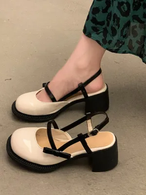 Purpdrank - Mary Janes Platform Shoes Buckle Bow Round Toe Sweet Shoes Lolita Hollow Fairy Elegant Sandals Shoes Woman Casual Summer