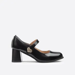Purpdrank - Women Buckle Decor Chunky Heeled Mary Janes