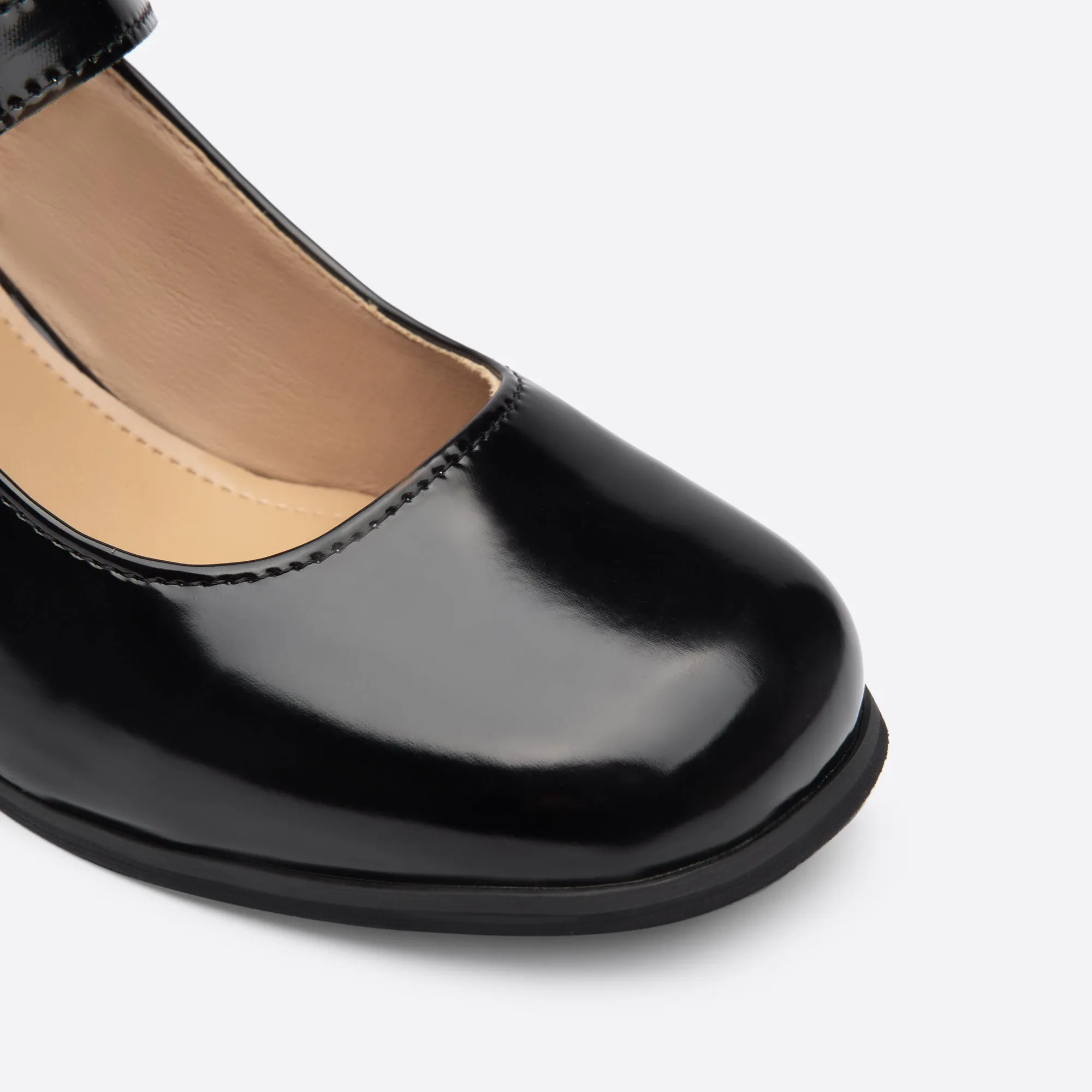 Purpdrank - Women Buckle Decor Chunky Heeled Mary Janes