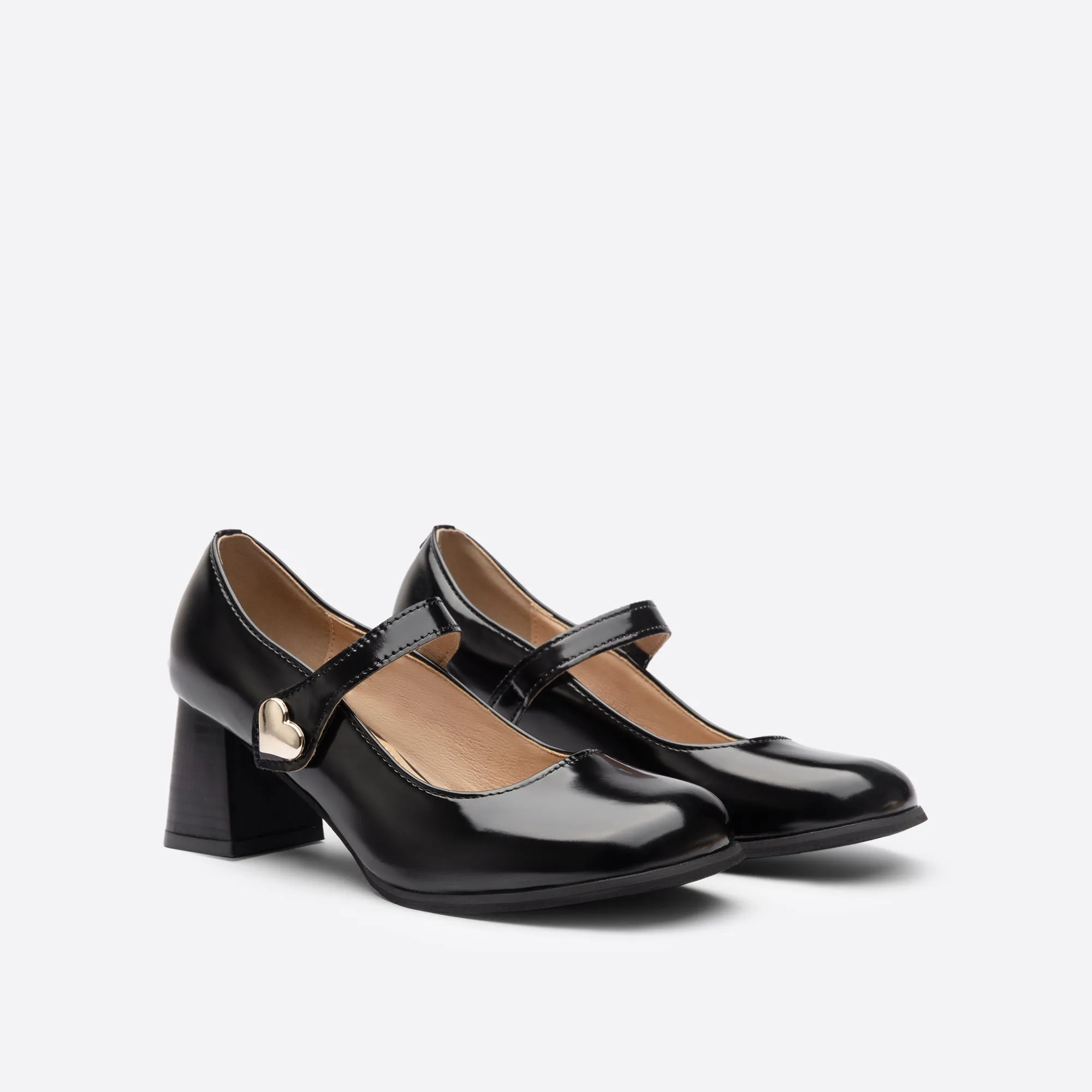 Purpdrank - Women Buckle Decor Chunky Heeled Mary Janes