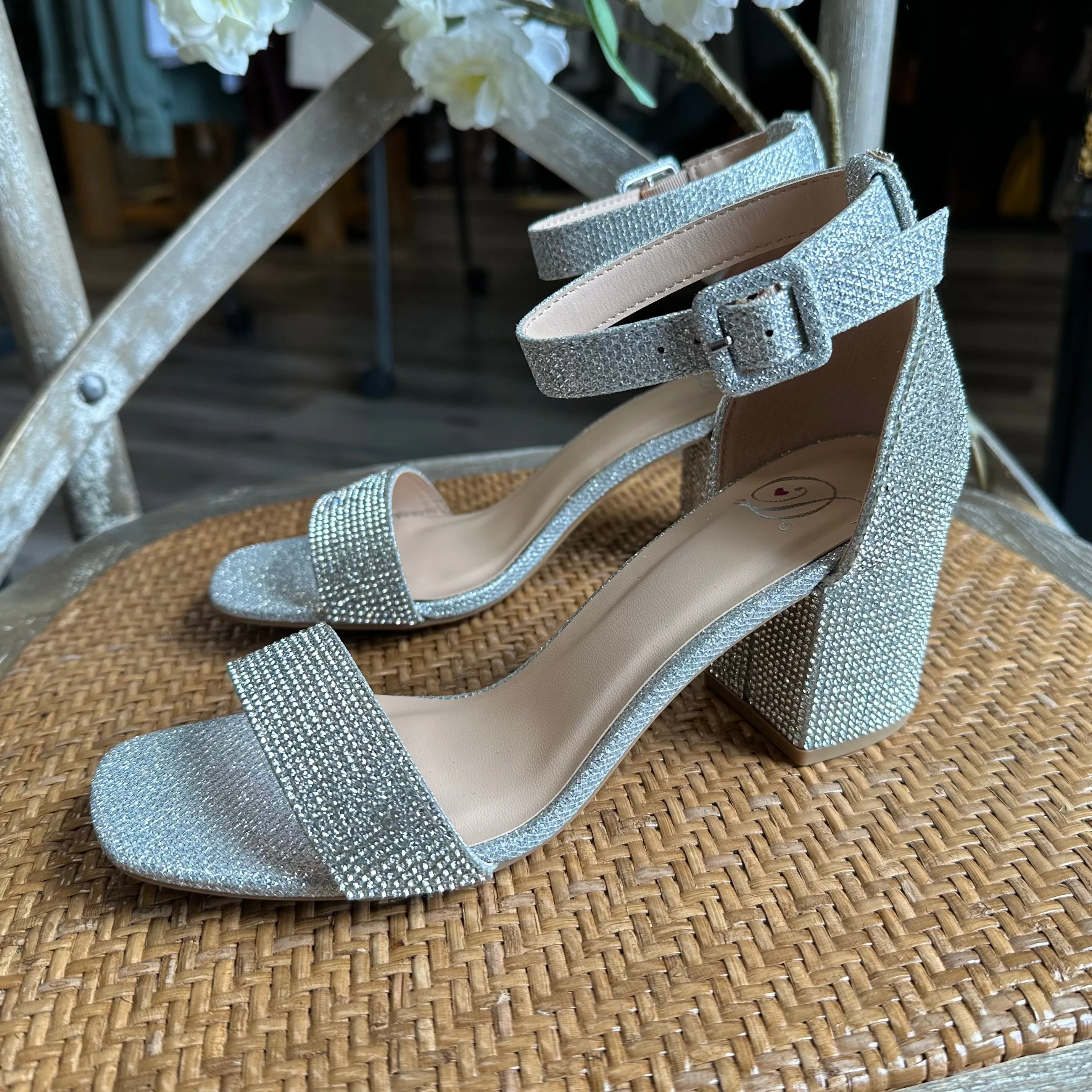 "Crete" Sparkle Dress Sandal