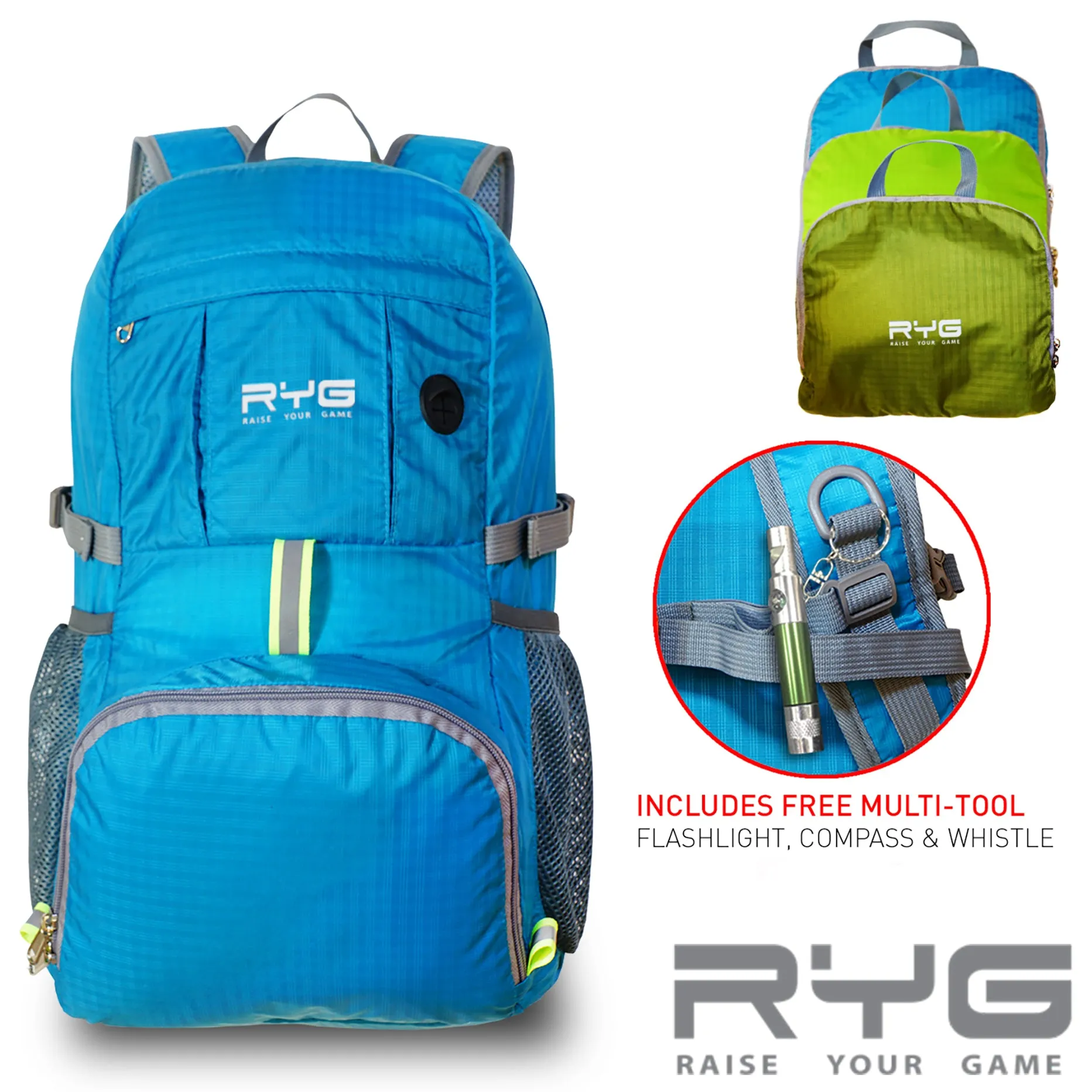 Raise your Game Travel Backpack and Portable Hammock (Glacier Blue)