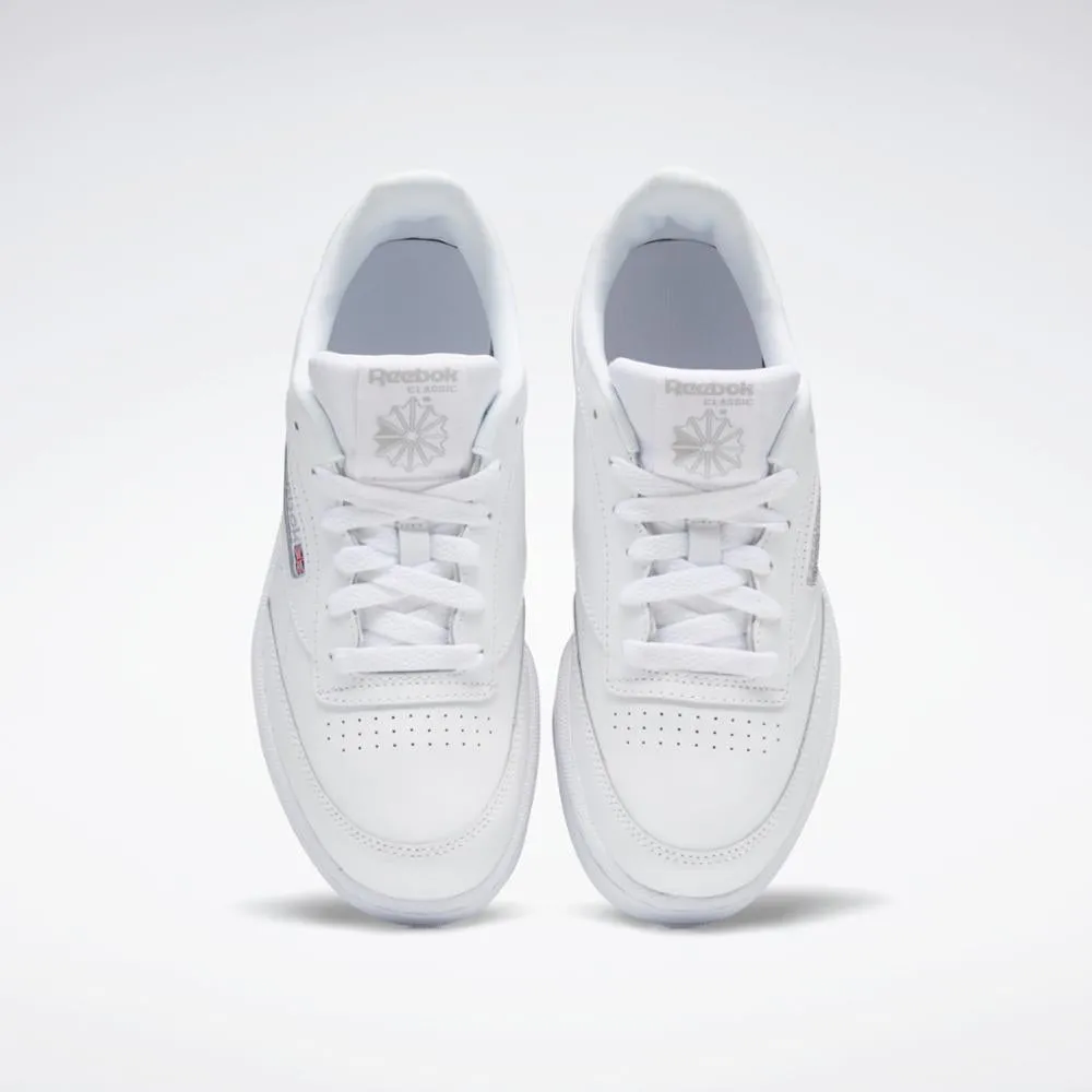 Reebok Footwear Kids Club C Shoes - Grade School WHITE/SHEER GREY-INT